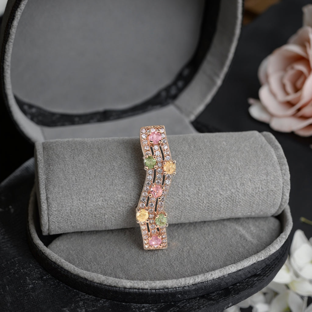 Elegant Rose Gold Plated 925 Silver Jewelry Natural Tourmaline Pendant