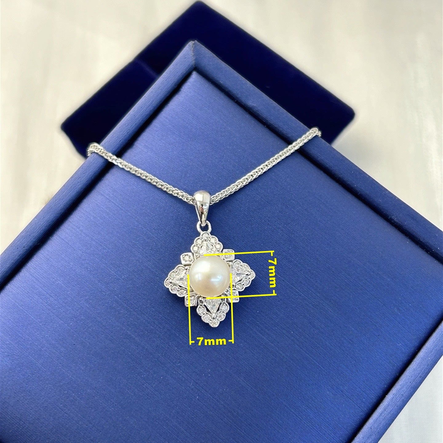 Wholesale Rhodium Plated 925 Sterling Silver Natural Freshwater Pearl Pendant(wihtout Chain)