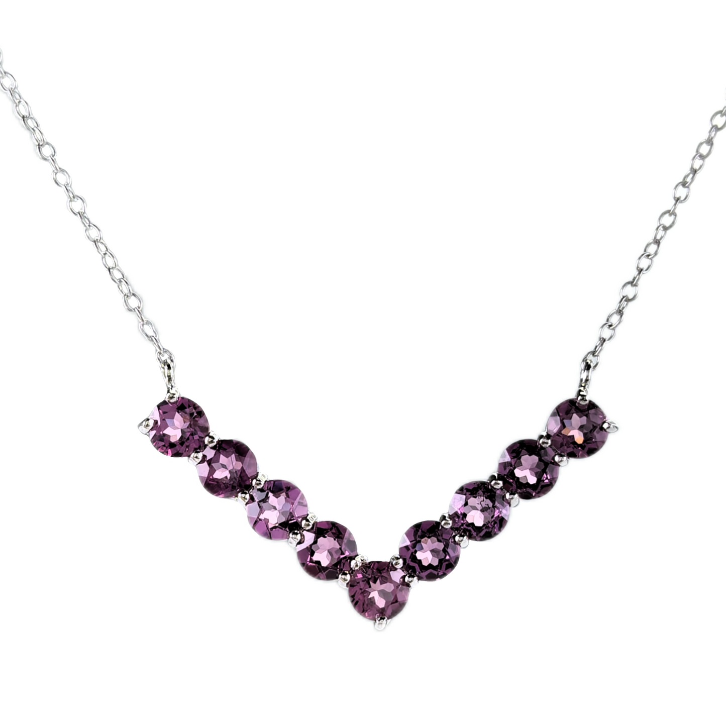 Exquisite 925 Silver Jewelry Rhodium/Rose Gold Plated Natural Pyrope/Tourmaline Geometric Pendant