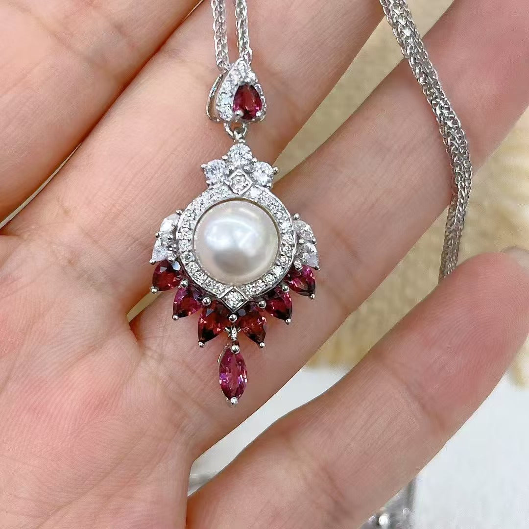 Unique Rhodium Plated 925 Silver Jewelry Freshwater Pearl Pendant