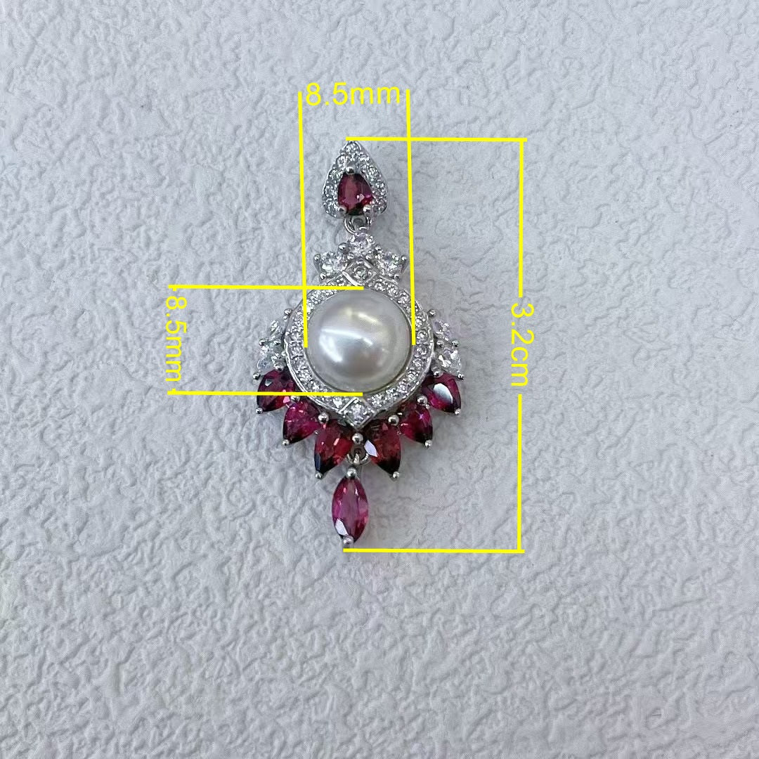 Unique Rhodium Plated 925 Silver Jewelry Freshwater Pearl Pendant