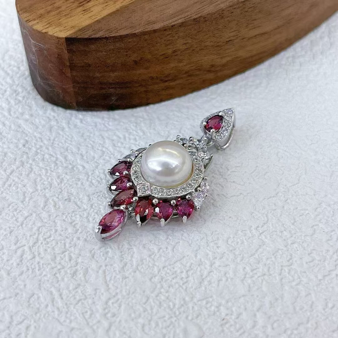 Unique Rhodium Plated 925 Silver Jewelry Freshwater Pearl Pendant