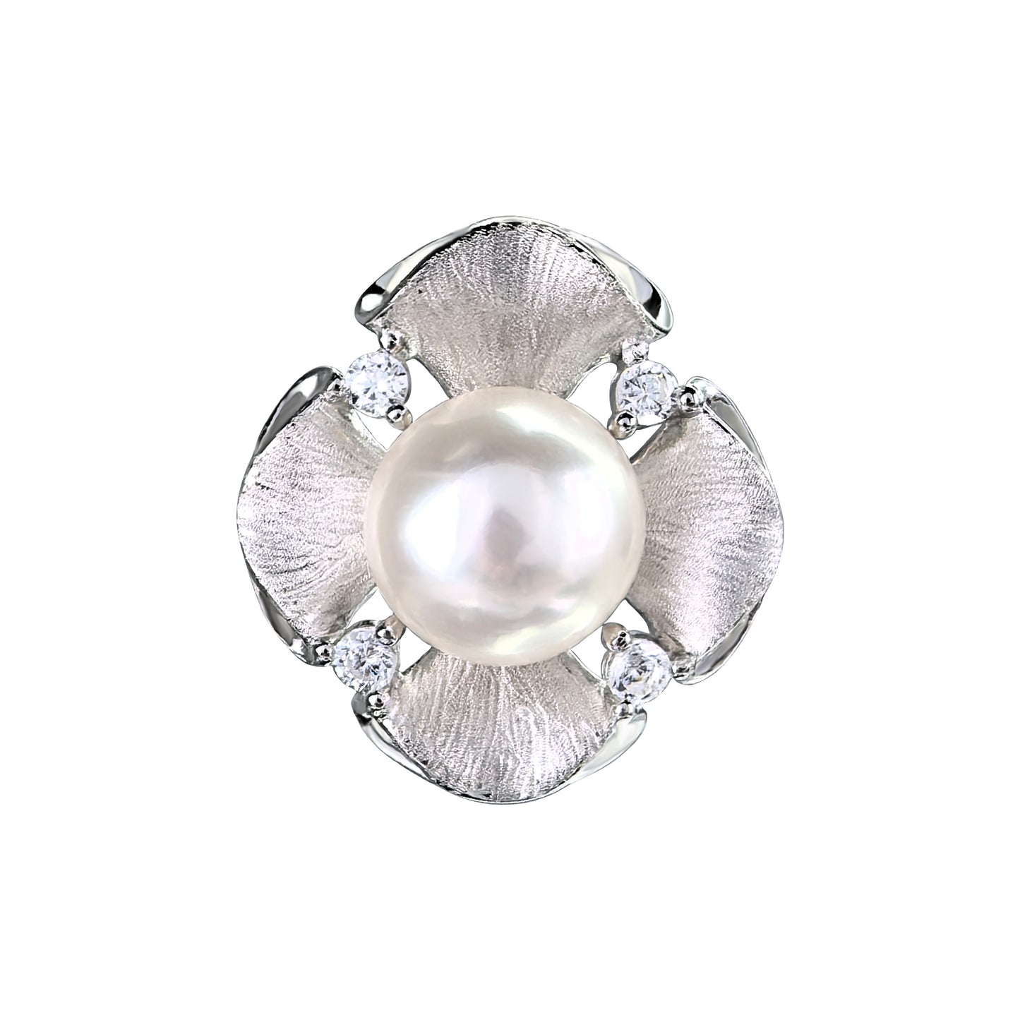925 Sterling Silver Freshwater Pearl Set Dazzling Rhodium Plated