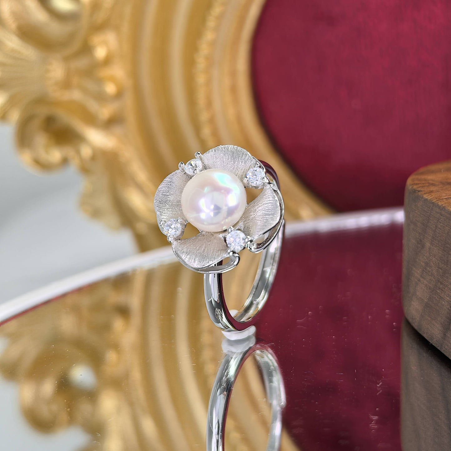 925 Sterling Silver Freshwater Pearl Set Dazzling Rhodium Plated