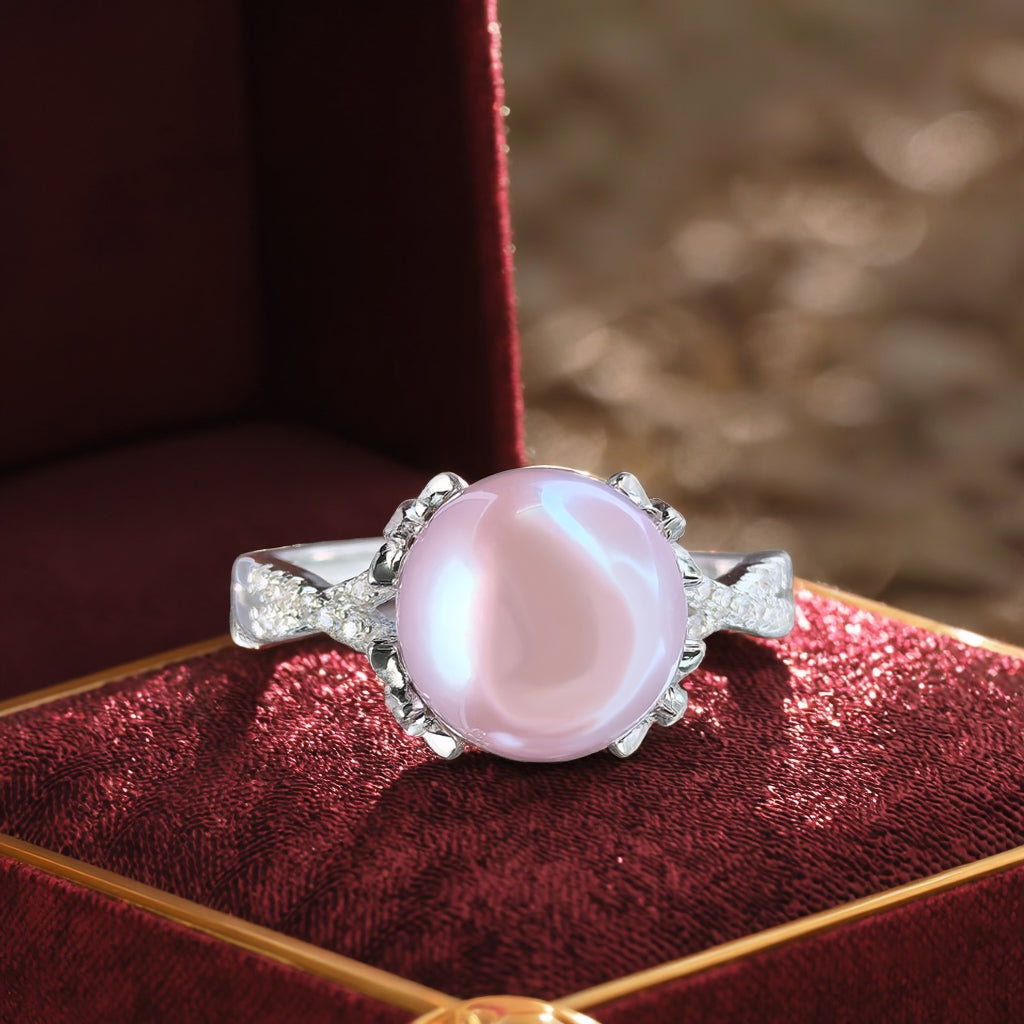 Exquisite Rhodium Plated 925 Sterling Silver Natural Edison Pearl Ring