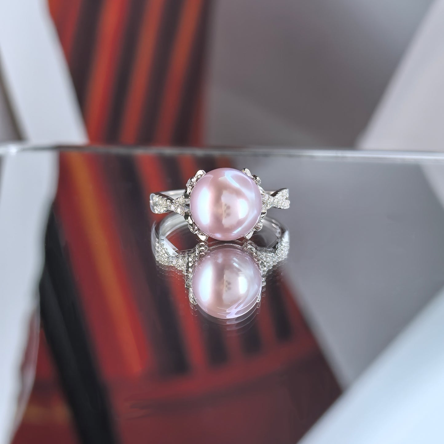 Exquisite Rhodium Plated 925 Sterling Silver Natural Edison Pearl Ring