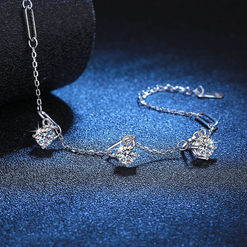 1.5 CT Cut Moissanite Bracelet for Women 925 Sterling Silver