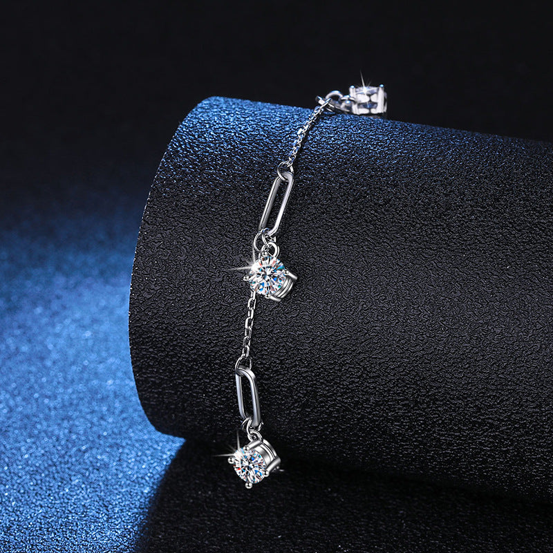 1.5 CT Cut Moissanite Bracelet for Women 925 Sterling Silver