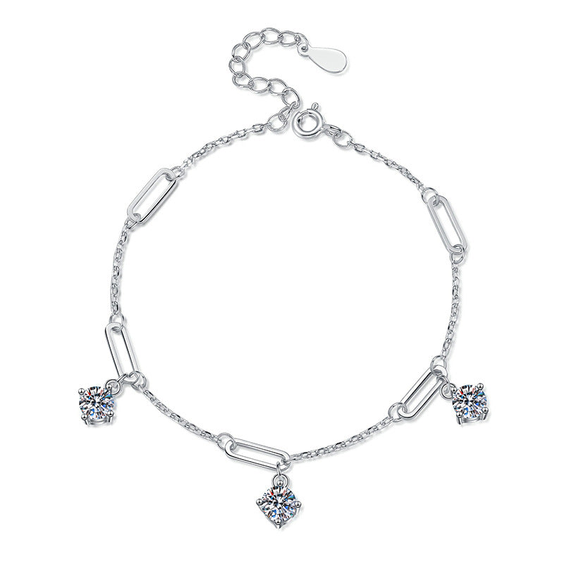 1.5 CT Cut Moissanite Bracelet for Women 925 Sterling Silver
