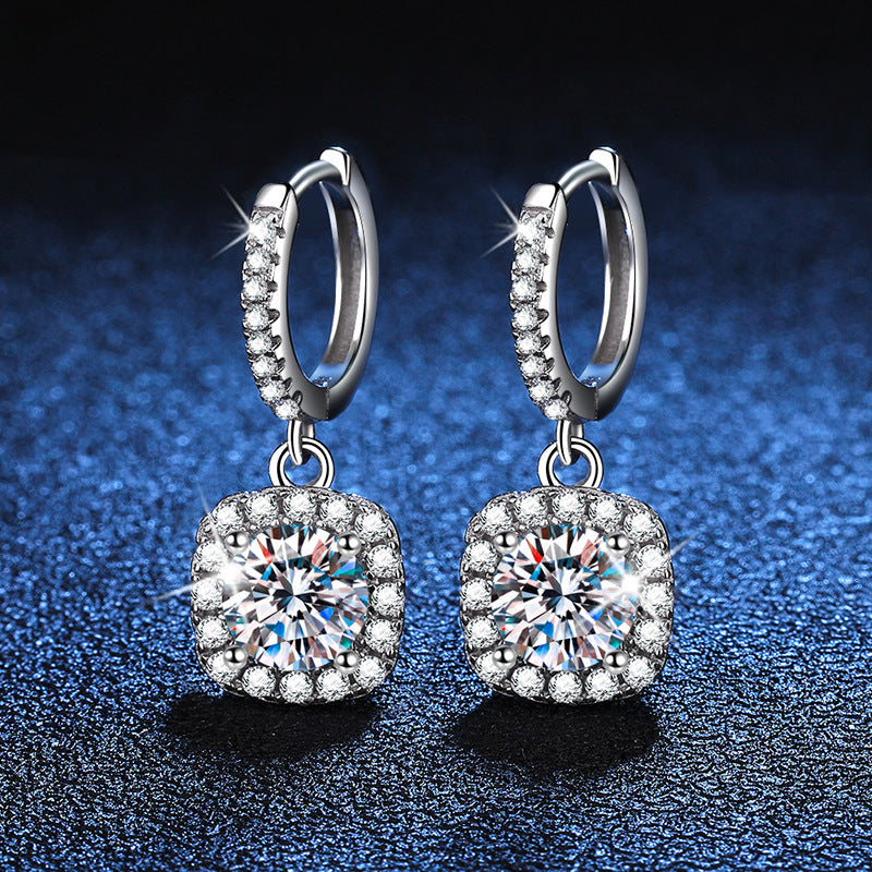 D Color VVS1 Moissanite Hoop Earrings S925 Sterling Silver with GRA Certificate