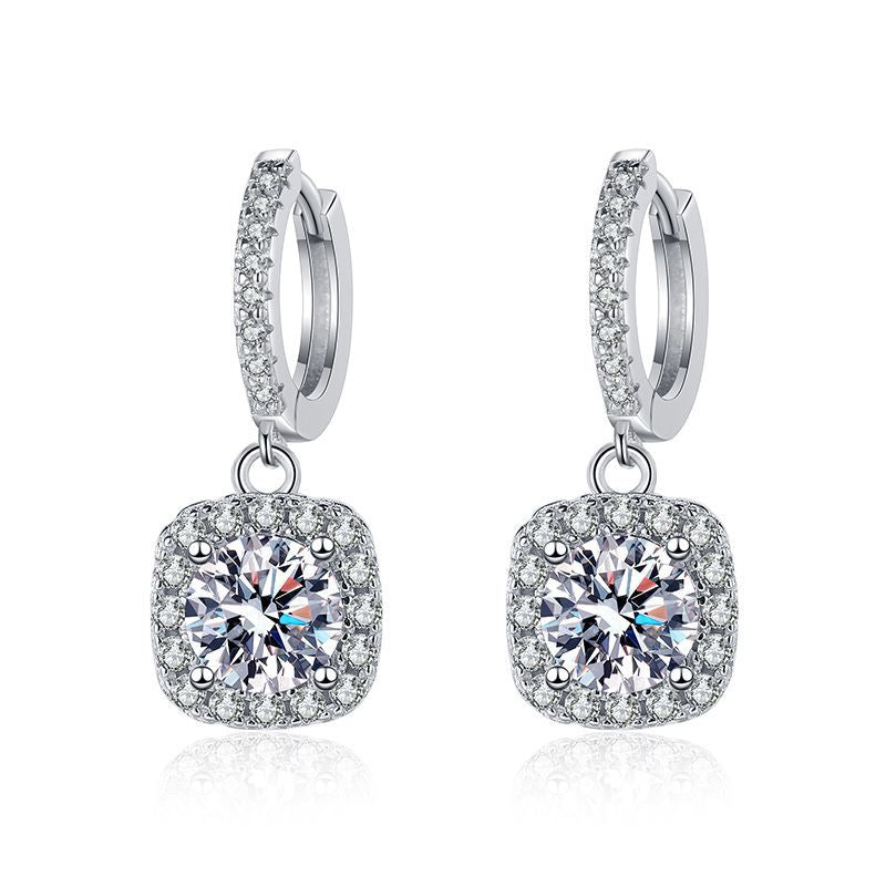 D Color VVS1 Moissanite Hoop Earrings S925 Sterling Silver with GRA Certificate