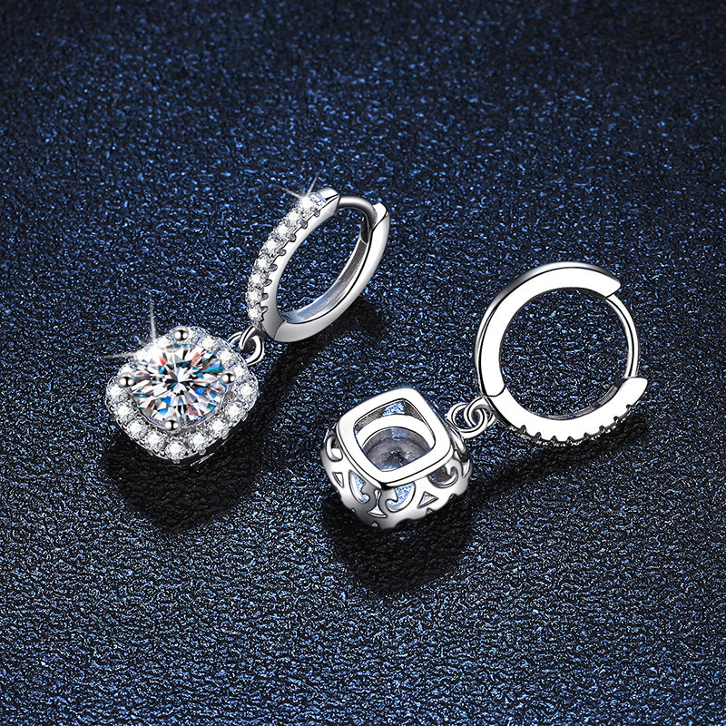 D Color VVS1 Moissanite Hoop Earrings S925 Sterling Silver with GRA Certificate