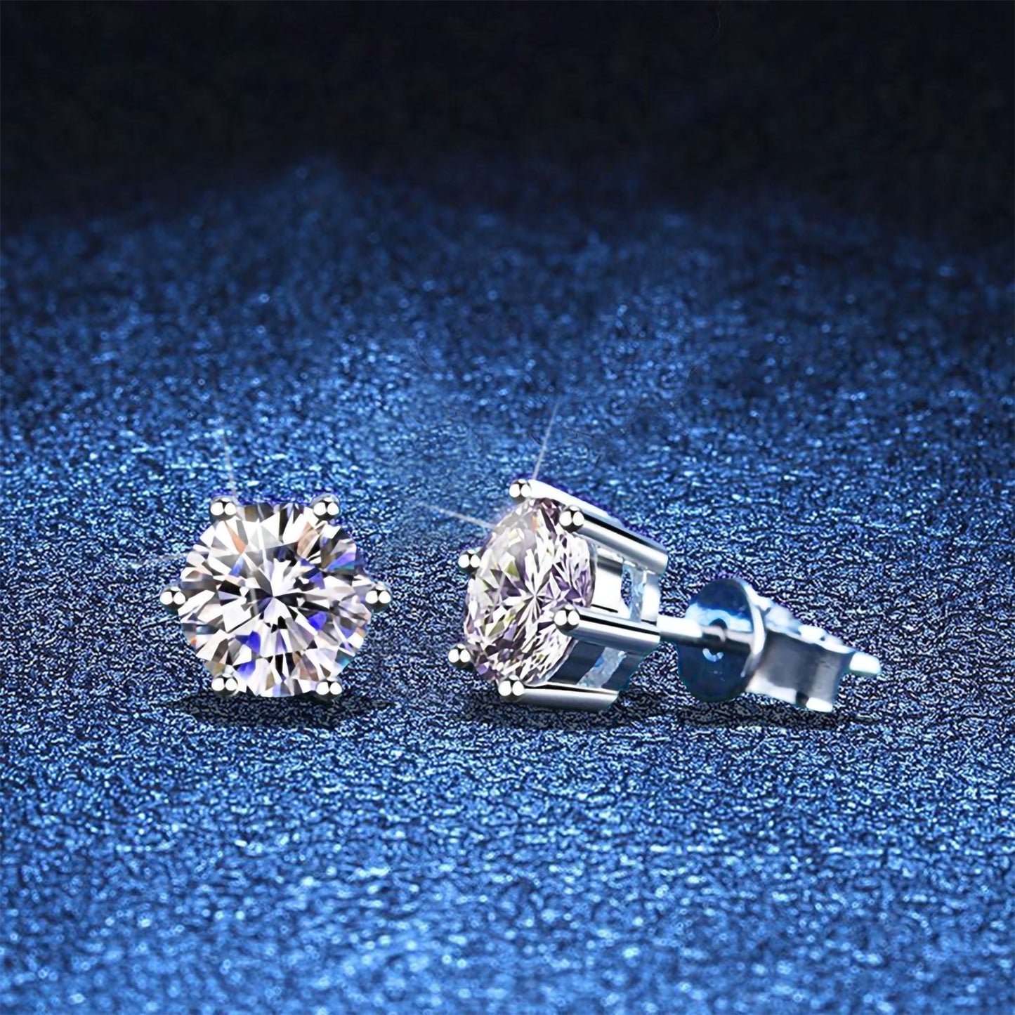 VVS 0.1-3Carat Round Brilliant Cut Stud Moissanite Earrings