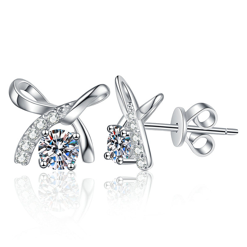 GRA Certificate Round Cut Moissanite Earrings 0.3ct