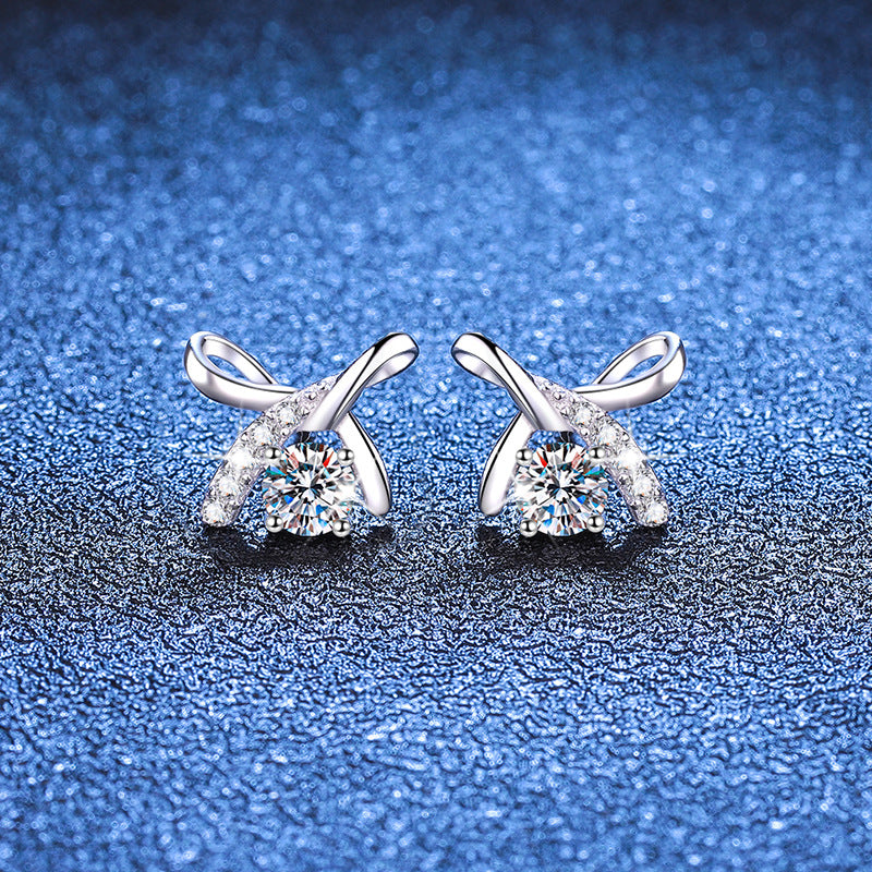 GRA Certificate Round Cut Moissanite Earrings 0.3ct