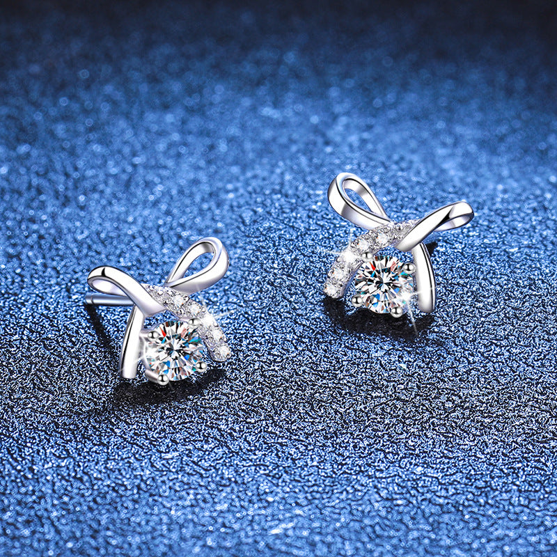 GRA Certificate Round Cut Moissanite Earrings 0.3ct