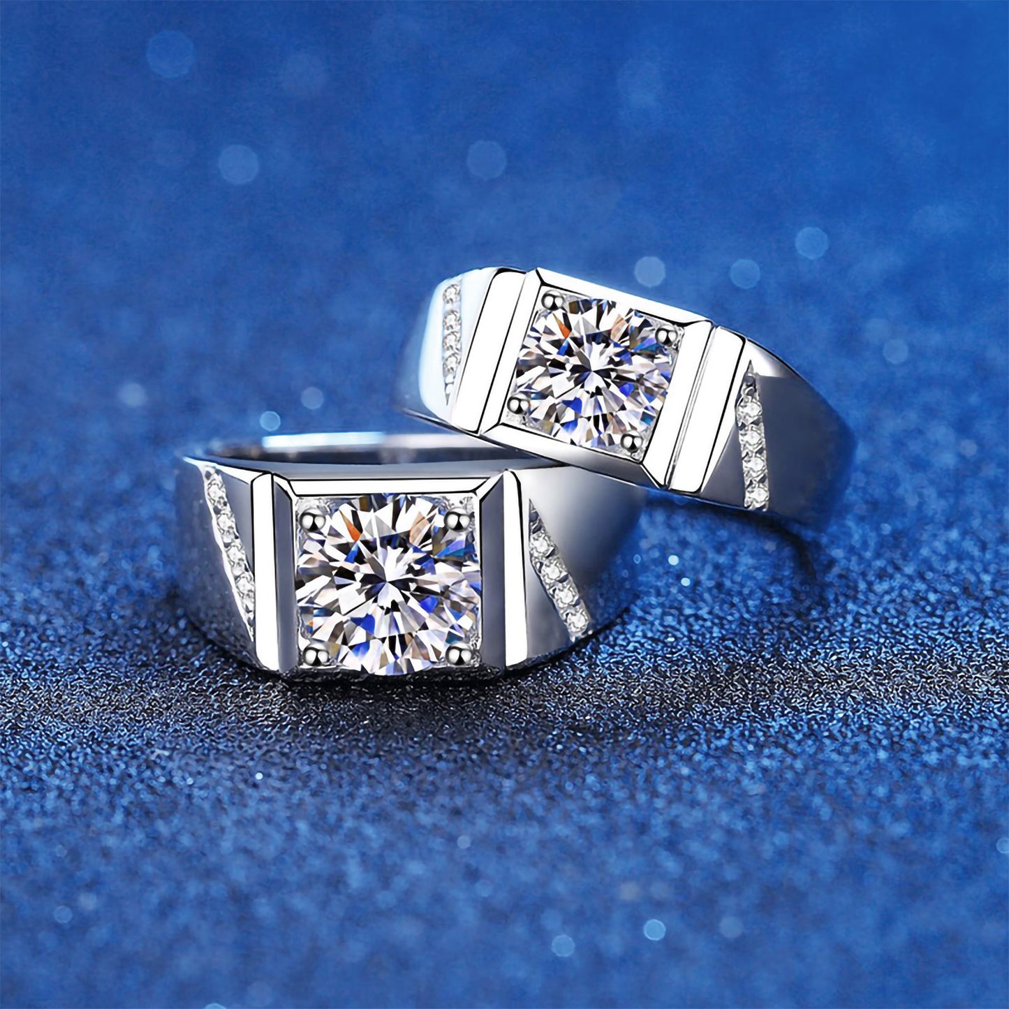 1ct Simple Design Silver 925 Moissanite Ring with DEF VVS1 GRA Certificate