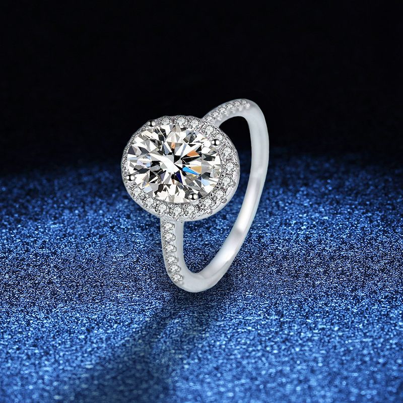 925 Sterling Silver Classic Style Oval Brilliant Cut 1-2 Carat Heteromorphic Moissanite Ring for Women for Wedding or Party
