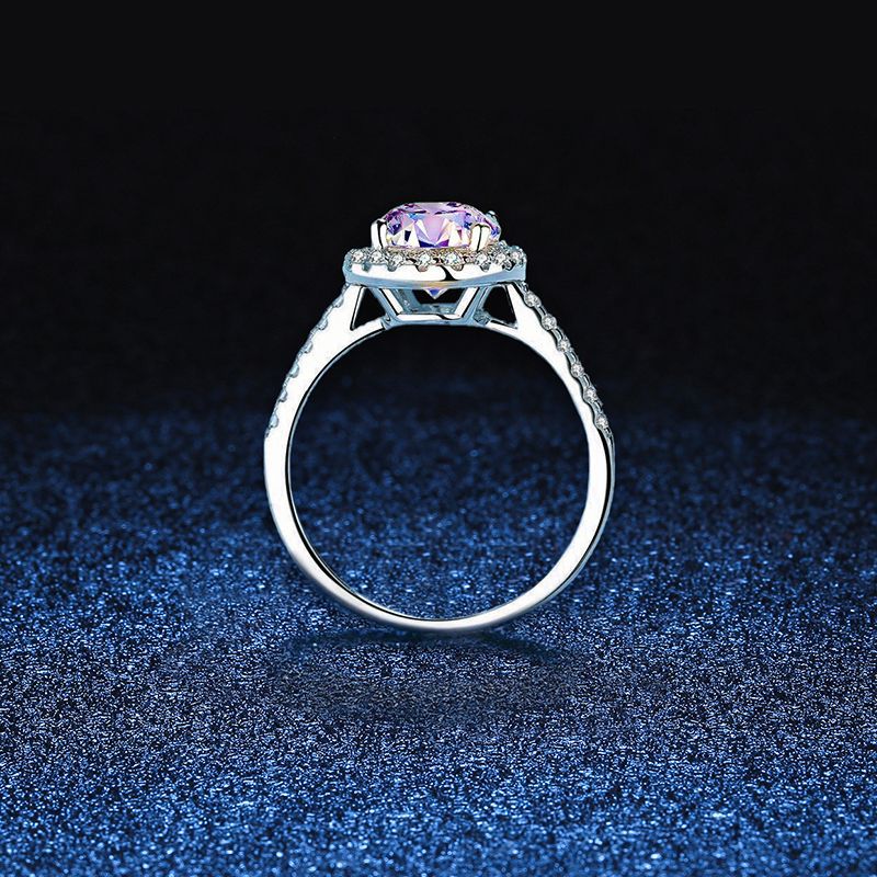 925 Sterling Silver Classic Style Oval Brilliant Cut 1-2 Carat Heteromorphic Moissanite Ring for Women for Wedding or Party