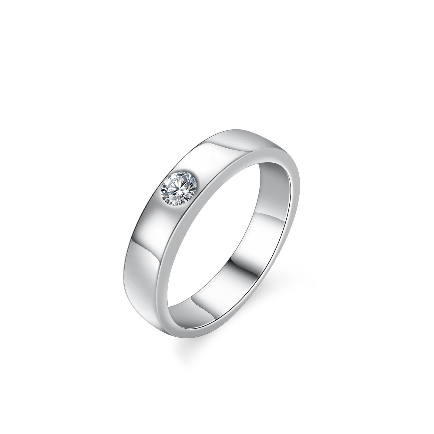 Minimalistic S925 Silver 0.3ct Moissanite Wedding Ring Band for Men