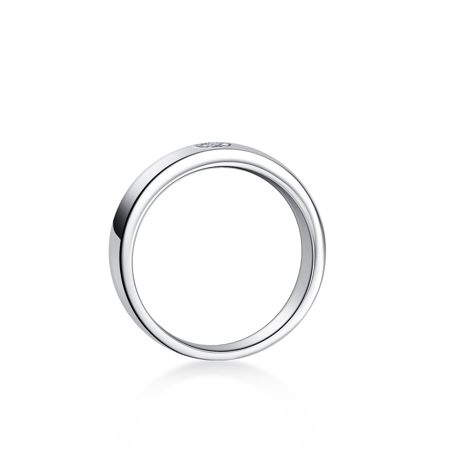 Minimalistic S925 Silver 0.3ct Moissanite Wedding Ring Band for Men