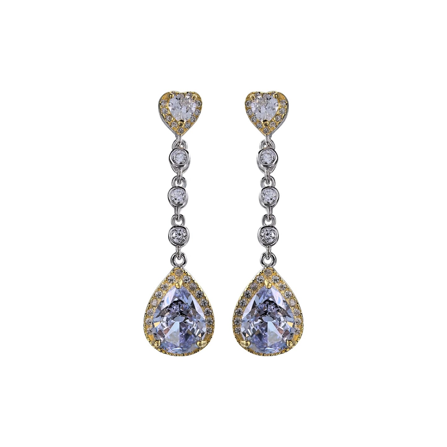 S925 Silver Crushed Teardrop Ice Cut Cubic Zirconia Earrings