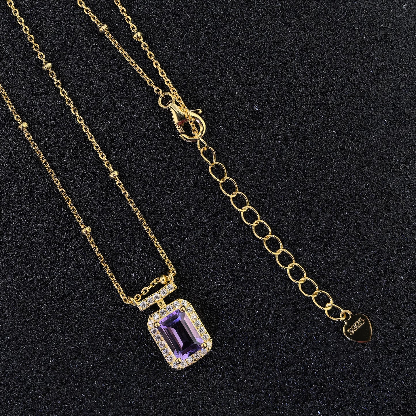 S925 Silver Birthstone Necklace Minimalistic Perfume Shaped
