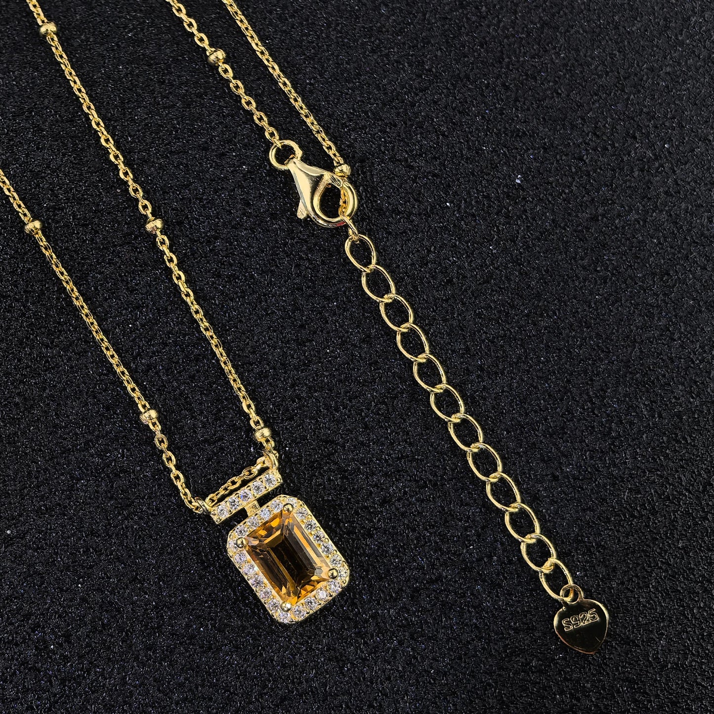 S925 Silver Birthstone Necklace Minimalistic Perfume Shaped