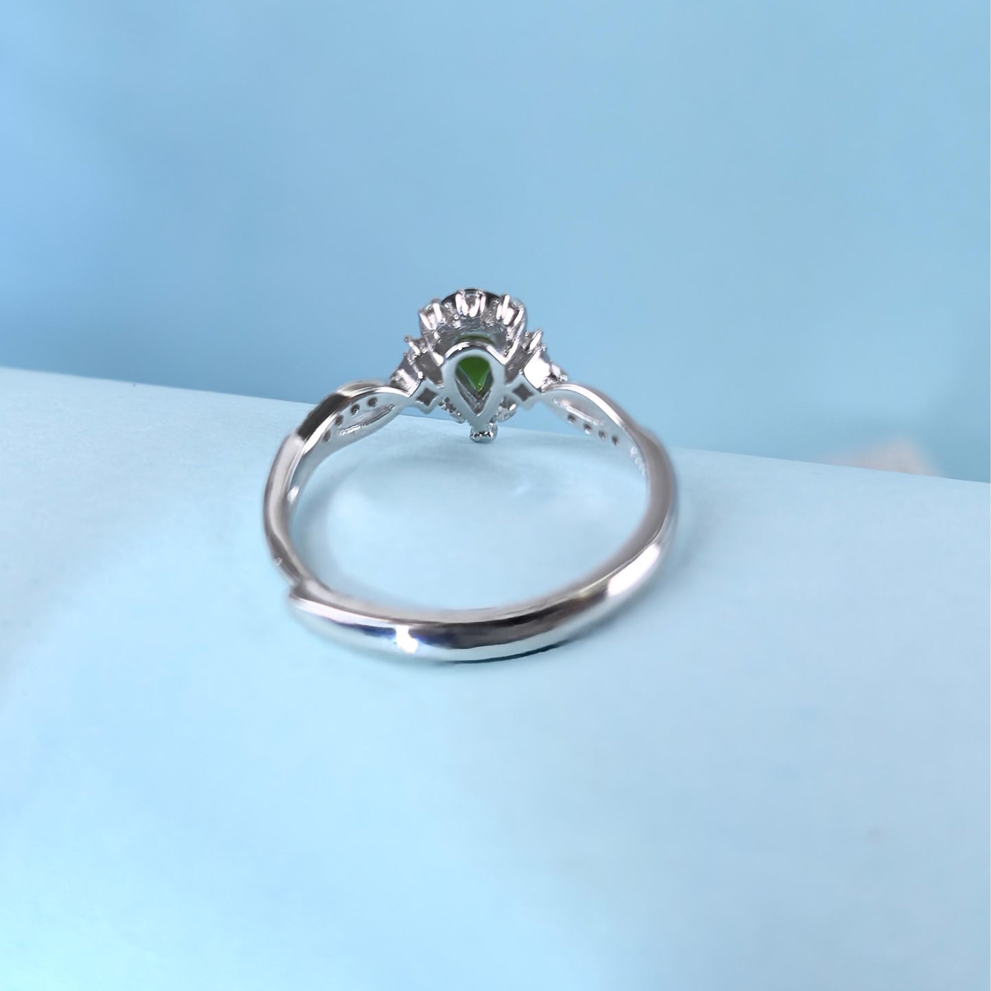 Gorgeous Rhodium Plated 925 Silver Jewelry Natural Tourmaline Ring