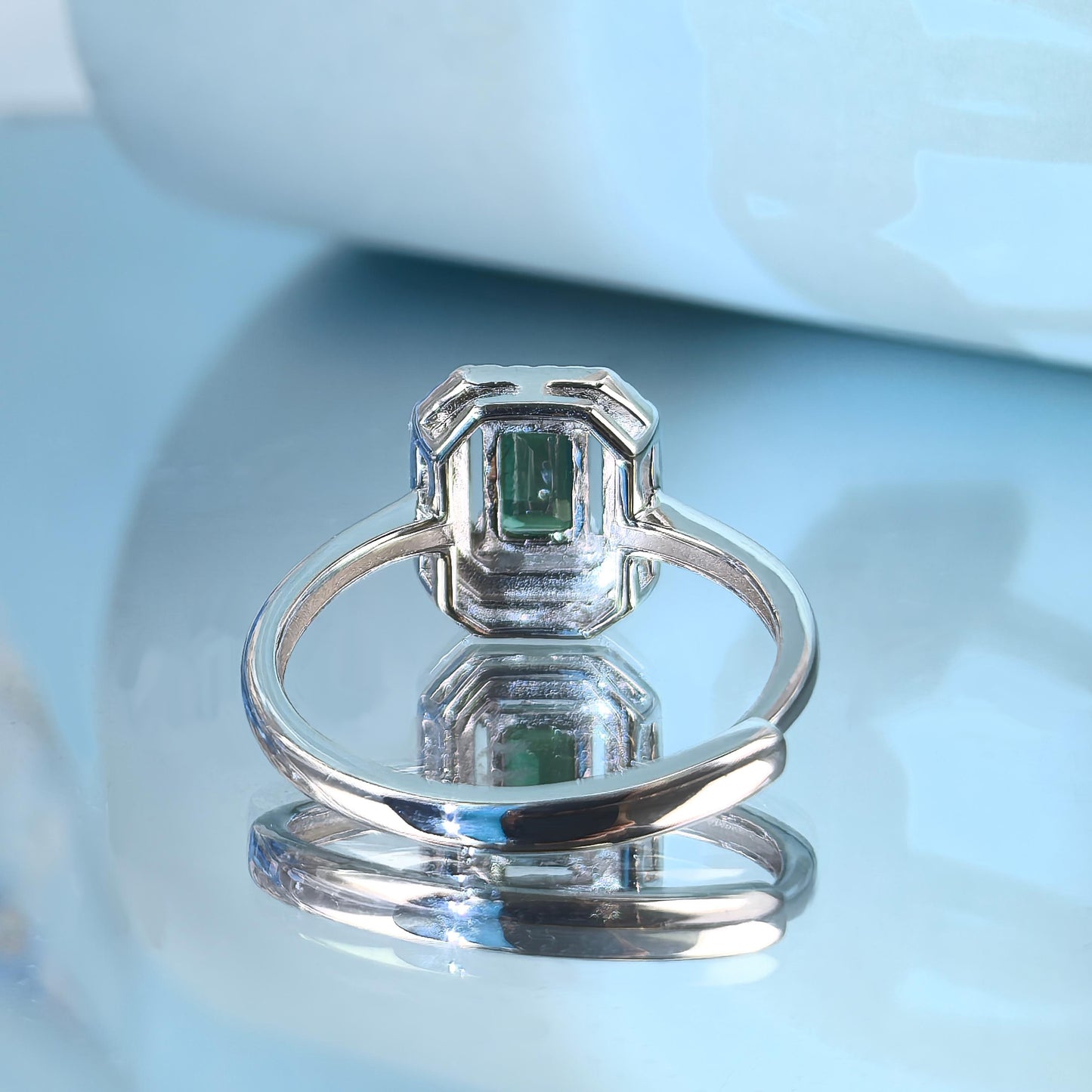 Exquisite 925 Silver Jewelry Ring Rhodium Plated with Natural Tourmaline