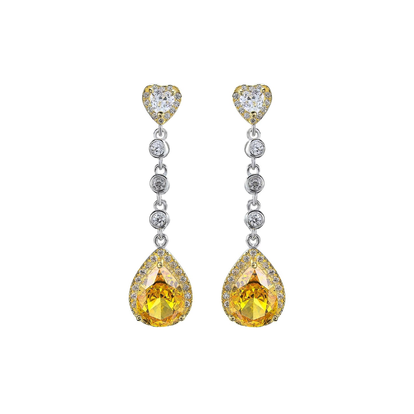 S925 Silver Crushed Teardrop Ice Cut Cubic Zirconia Earrings