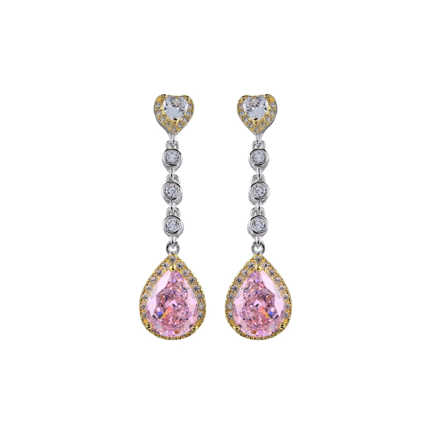 S925 Silver Crushed Teardrop Ice Cut Cubic Zirconia Earrings
