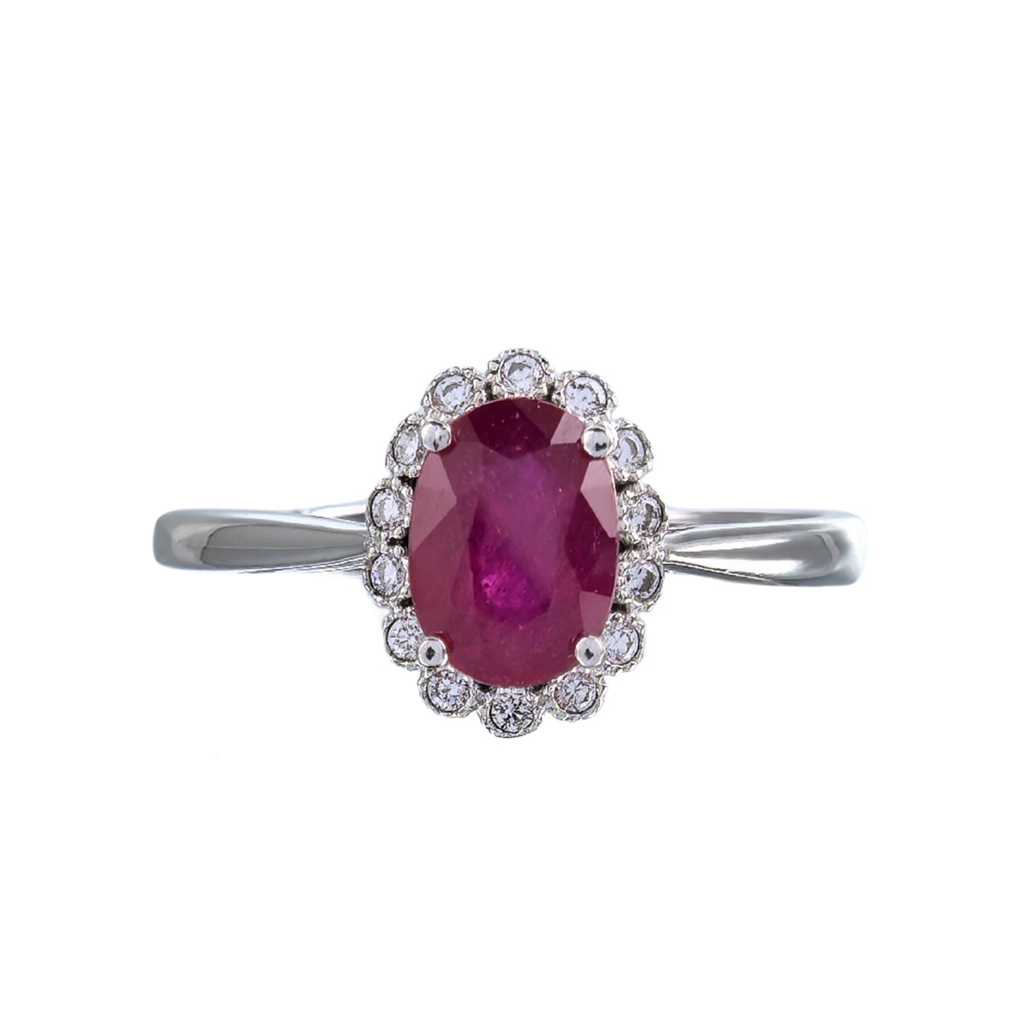 Charming Rhodium Plated Silver 925 Jewelry Natural Ruby Ring