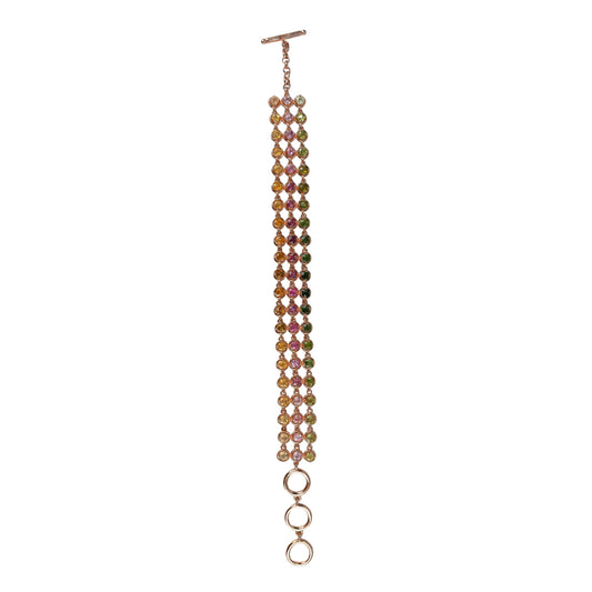 Delicate Rose Gold Plated Silver 925 Jewelry Natural Tourmaline Bracelet