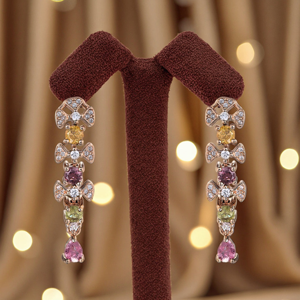 Unique Silver S925 Natural Tourmaline Drop Earrings for Mothers Day Gifts