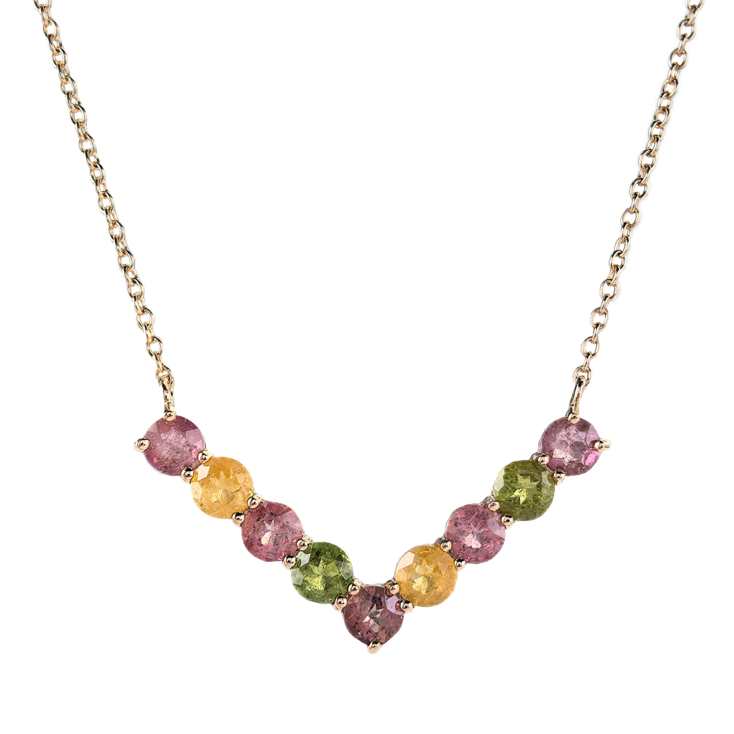 Exquisite 925 Silver Jewelry Rhodium/Rose Gold Plated Natural Pyrope/Tourmaline Geometric Pendant