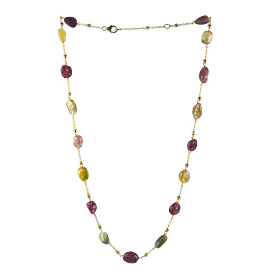 Unique 18K Gold Plated Silver 925 Jewelry Natural Tourmaline Necklace