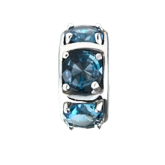 Delicate Rhodium Plated 925 Sterling Silver London Blue Topaz Pendant