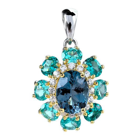 Gorgeous 925 Sterling Silver London Blue Topaz Pendant Rhodium Gold Plated