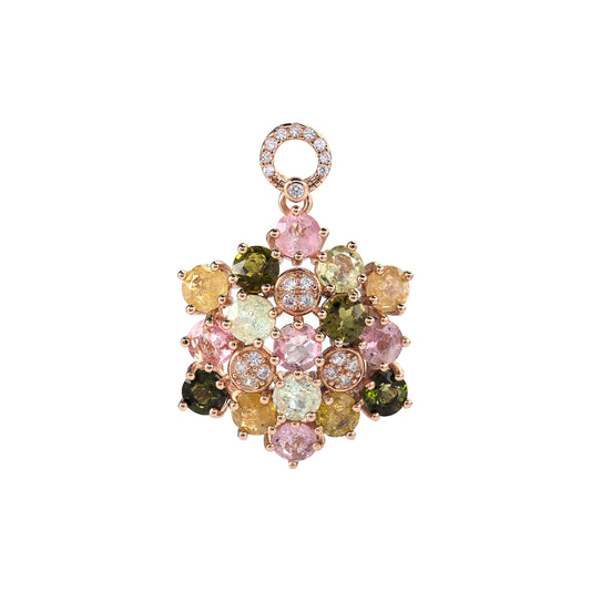 Delicate Rose Gold Plated 925 Sterling Silver Natural Tourmaline Pendant