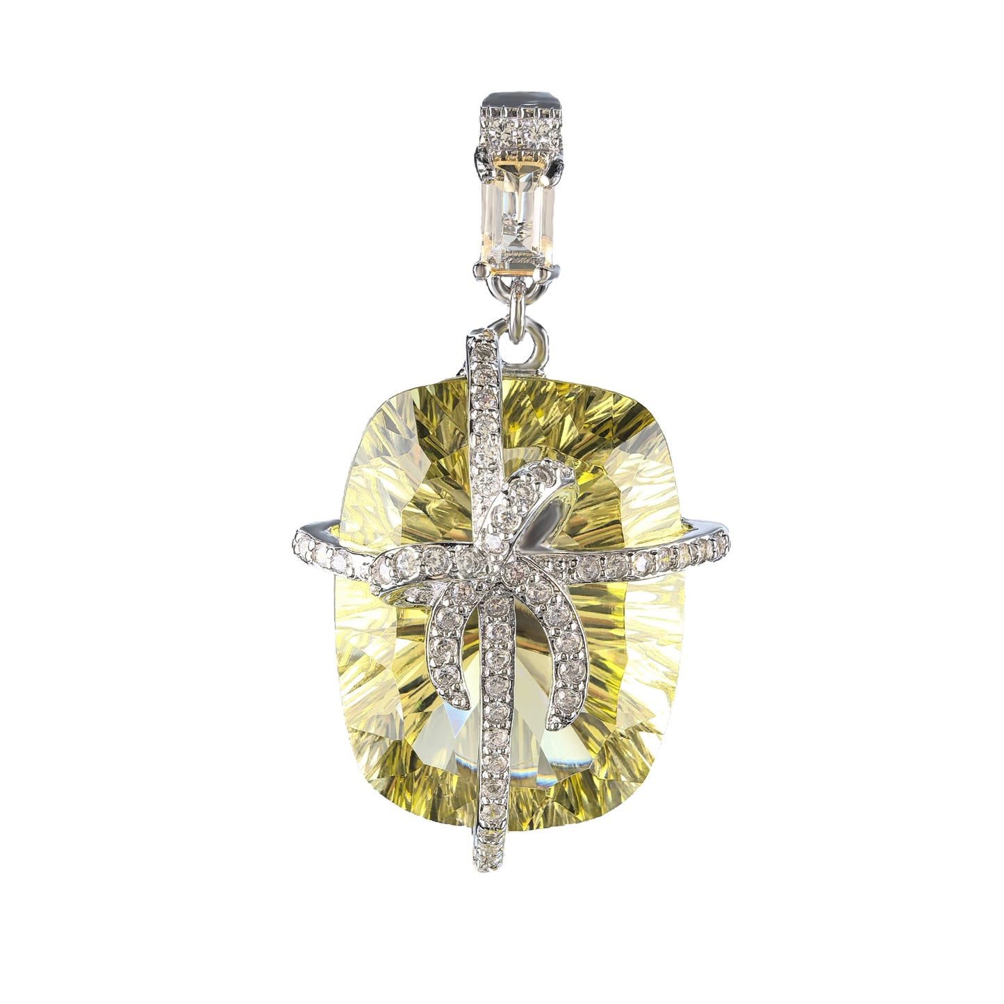 Elegant Featuring Natural Yellow Stone Premium Chain Lemon Quartz Pendant