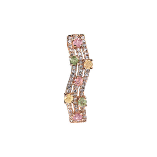 Elegant Rose Gold Plated 925 Silver Jewelry Natural Tourmaline Pendant