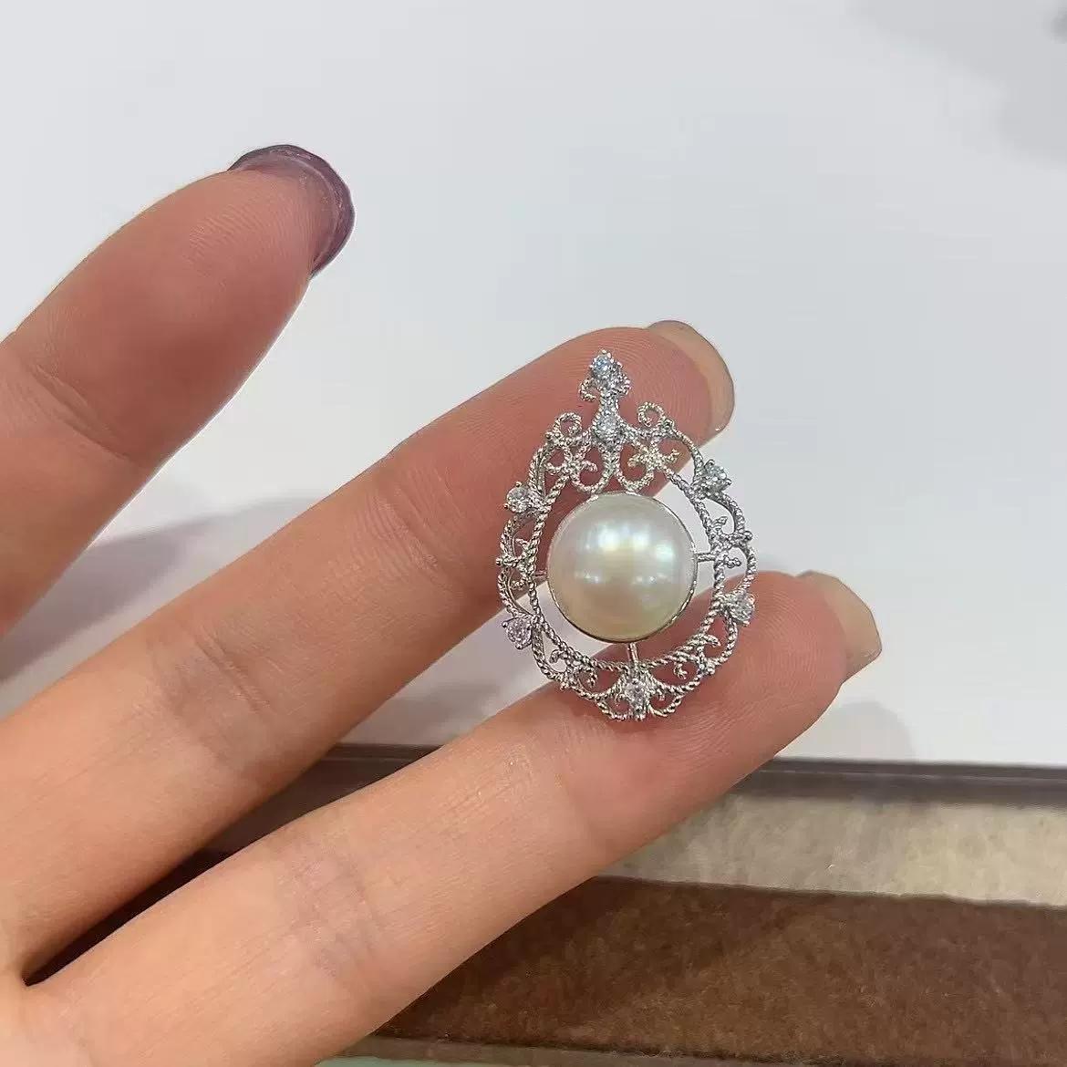 Precious Rhodium Plated 925 Silver Jewelry Freshwater Pearl Pendant