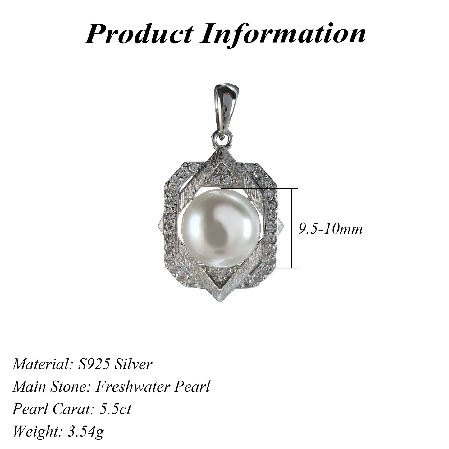 Charming Freshwater Pearl Pendant for Women 925 Silver Rhodium Plated