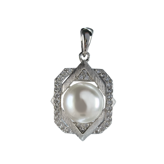 Charming Freshwater Pearl Pendant for Women 925 Silver Rhodium Plated