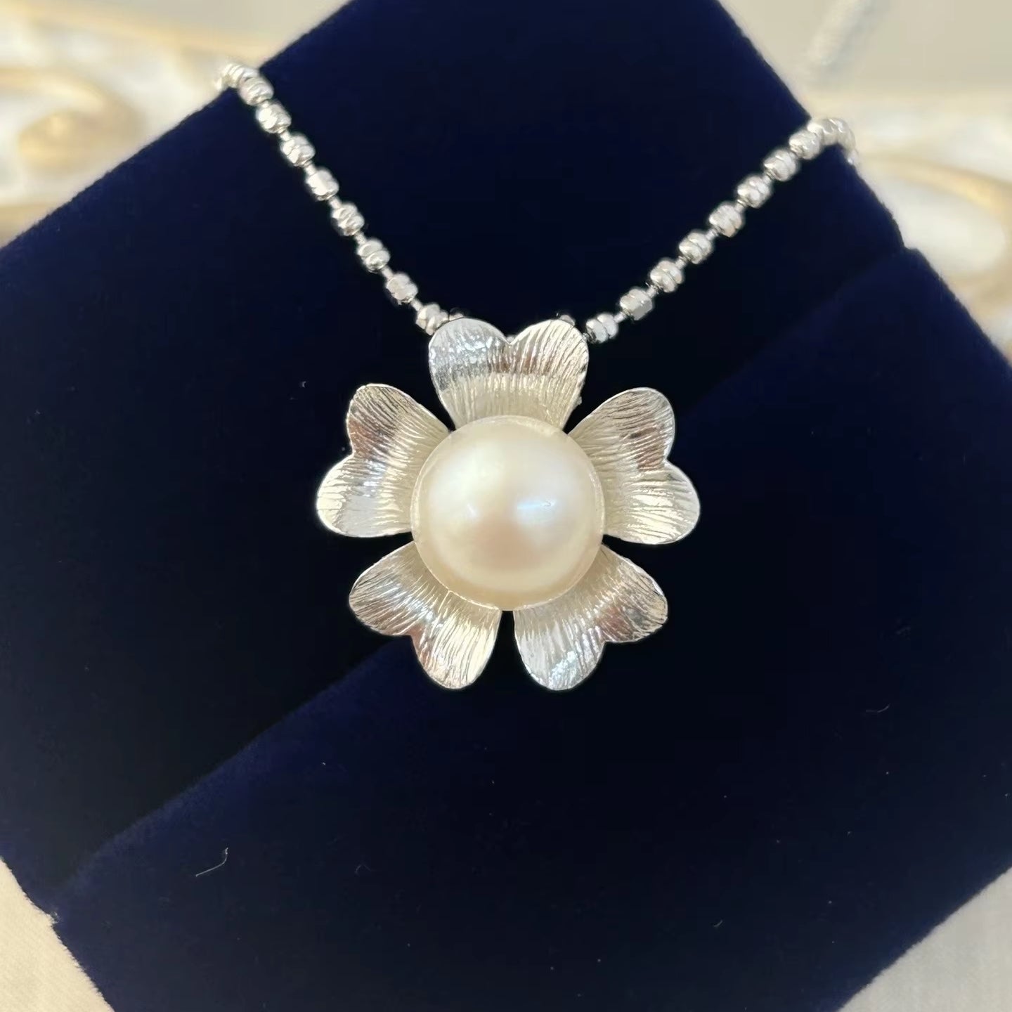 Wholesale Rhodium Plated 925 Sterling Silver Natural Freshwater Pearl Pendant（wihtout Chain）