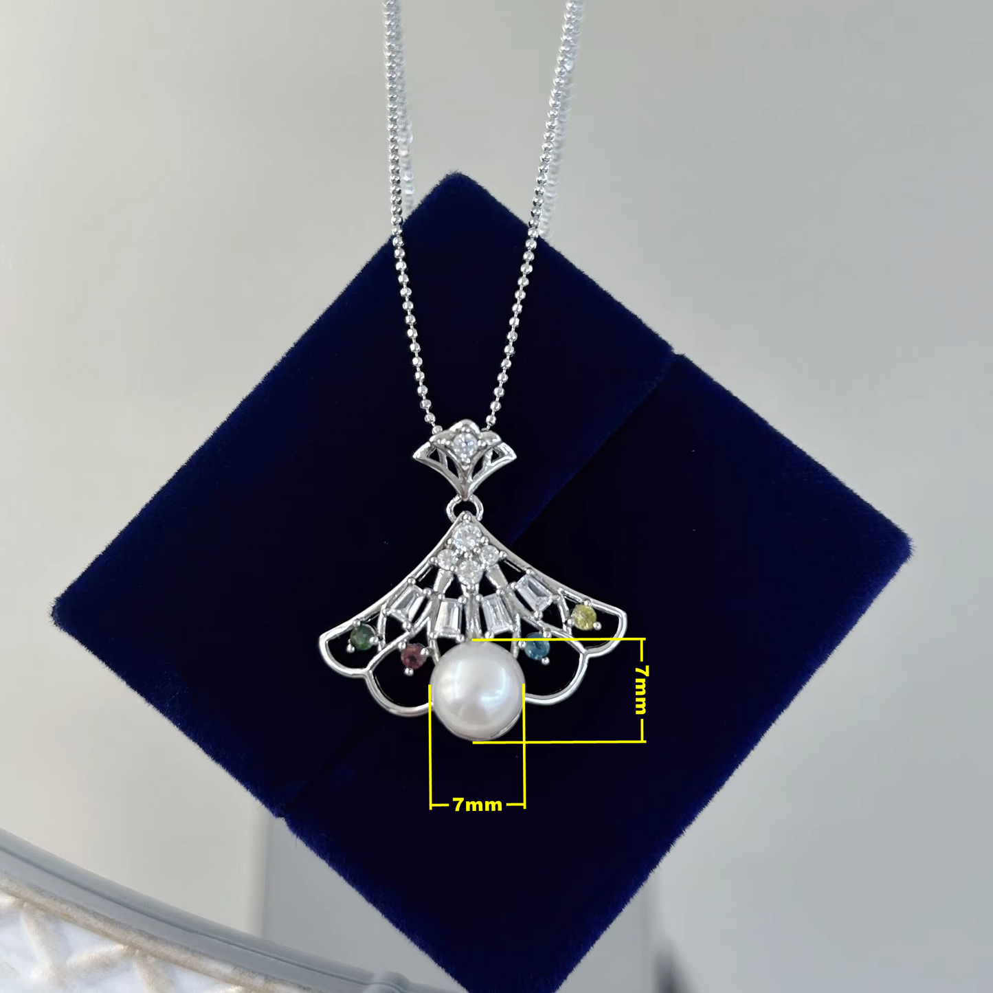 Elegant Freshwater Pearl Pendant for Women 925 Silver Rhodium Plated