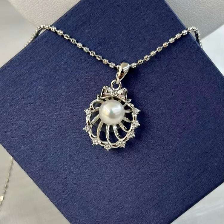 Freshwater Pearl Pendant 925 Silver with Delicate Rhodium Plating Jewelry