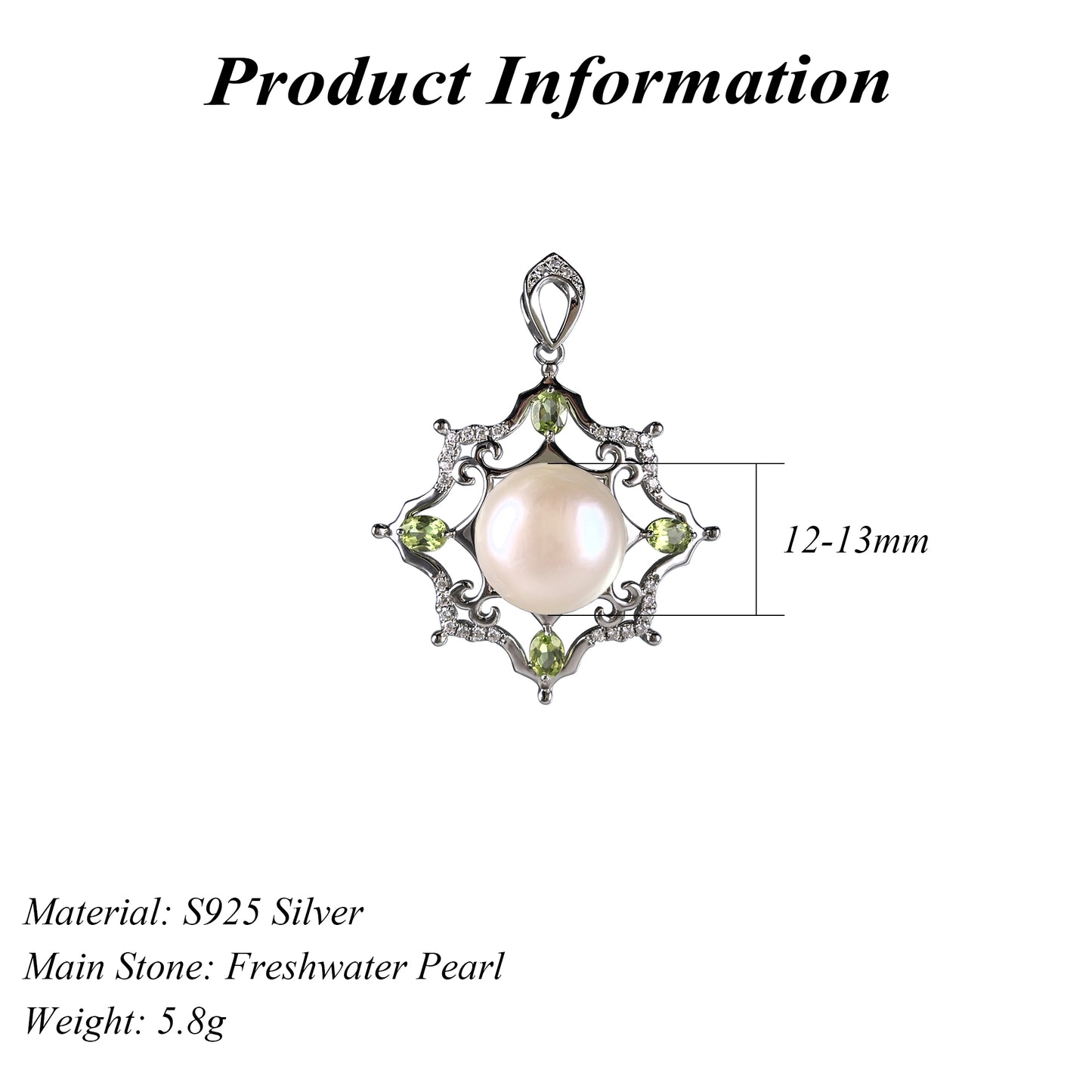 Graceful Rhodium Plated Silver 925 Jewelry Freshwater Pearl Pendant