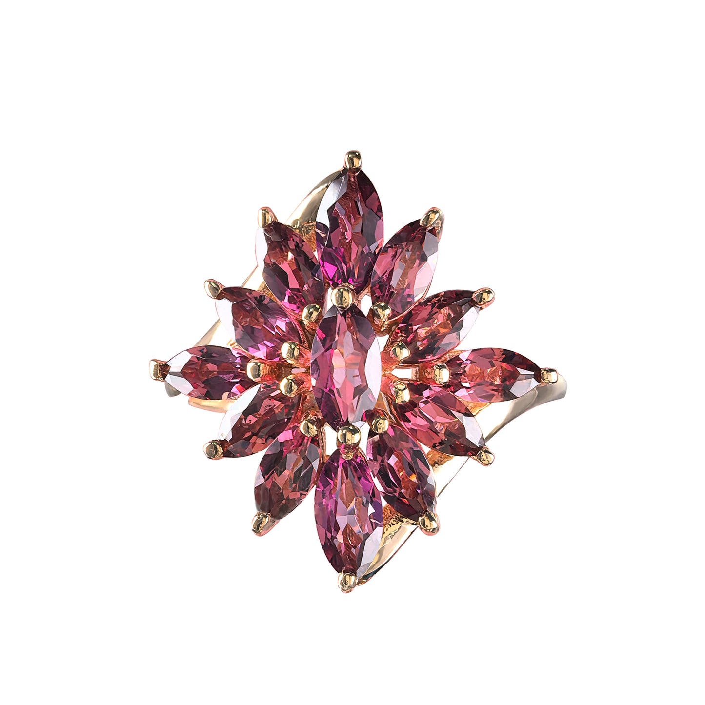 Contemporary Modern Artisan Crafted Deep Red Natural Pyrope Jewelry Ring